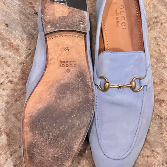 Gucci Jordaan Suede Loafers with Gold Horsebit Detail size 12 UK - Picture 6 of 7